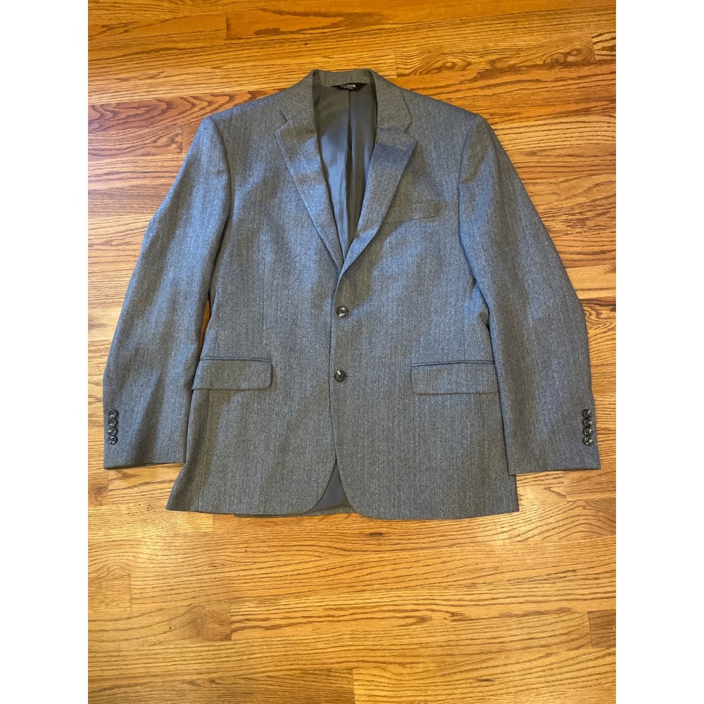 Jos. A. Bank Men Blazer 41 Regular Gray Traveler 100% Wool Herringbone Jacket